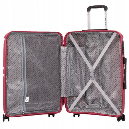 Walizka WINGS twarda średnia polipropylen PHX01 M BROWN 63 l