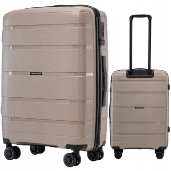 Walizka twarda WINGS średnia polipropylen HWF02 M CHAMPAGNE 63 l
