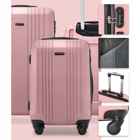 WALIZKA WINGS ŚREDNIA 24" 63l ABS 4 KOŁA KST01 M BLACK