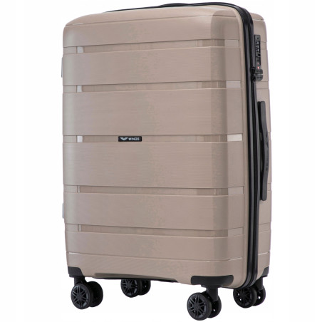 Walizka twarda WINGS średnia polipropylen HWF02 M CHAMPAGNE 63 l