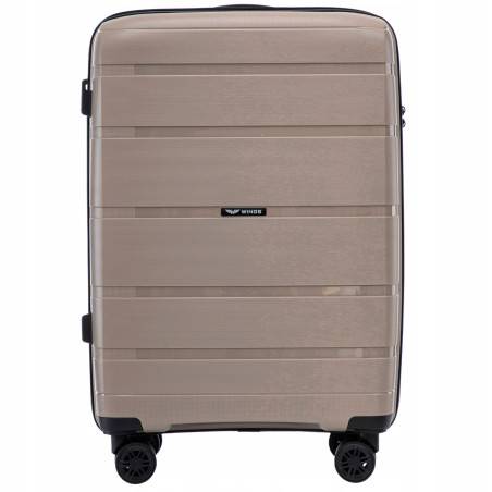 Walizka twarda WINGS średnia polipropylen HWF02 M CHAMPAGNE 63 l