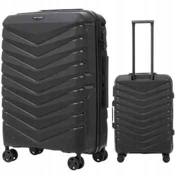 Walizka WINGS twarda średnia polipropylen PHX02 M BLACK 63 l