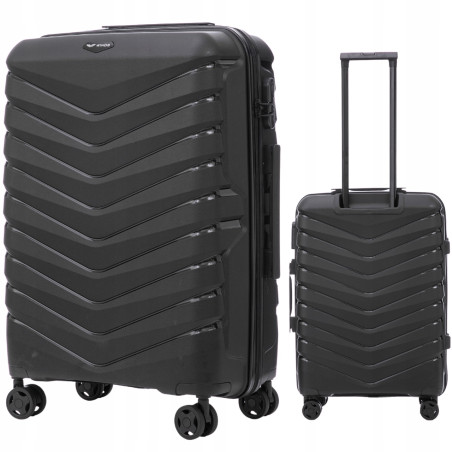 Walizka WINGS twarda średnia polipropylen PHX02 M BLACK 63 l