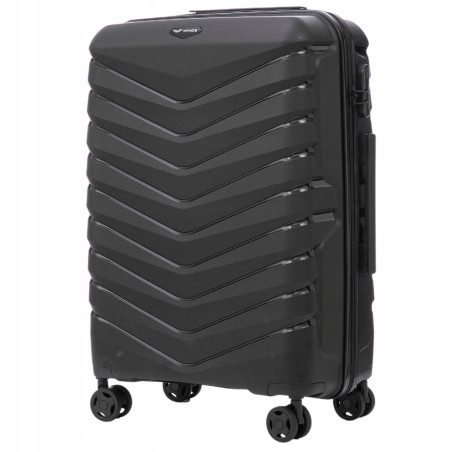 Walizka WINGS twarda średnia polipropylen PHX02 M BLACK 63 l