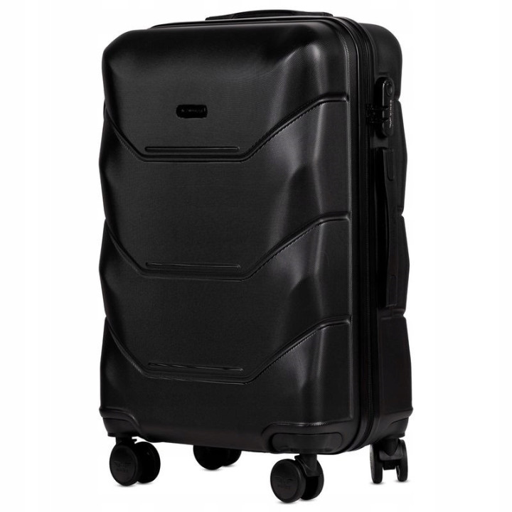 WALIZKA ŚREDNIA POJEMNA Z POSZERZENIEM WINGS ABS 149 63 l BLACK