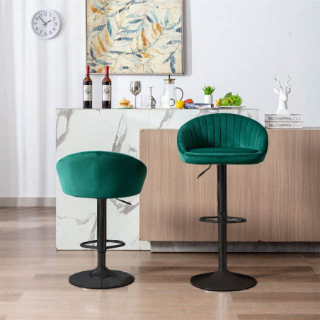 Hoker barowy STILLO zielony Tkanina Velur