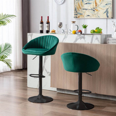 Hoker barowy STILLO zielony Tkanina Velur