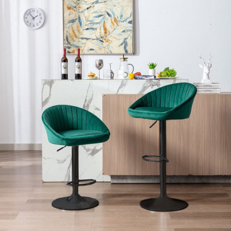 Hoker barowy STILLO zielony Tkanina Velur