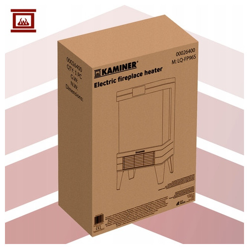 Grzejnik z efektem płomienia- 2000W 3D, Embego Kaminer 26400