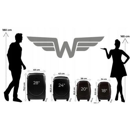 Walizka kabinowa Wings 304 S, Black