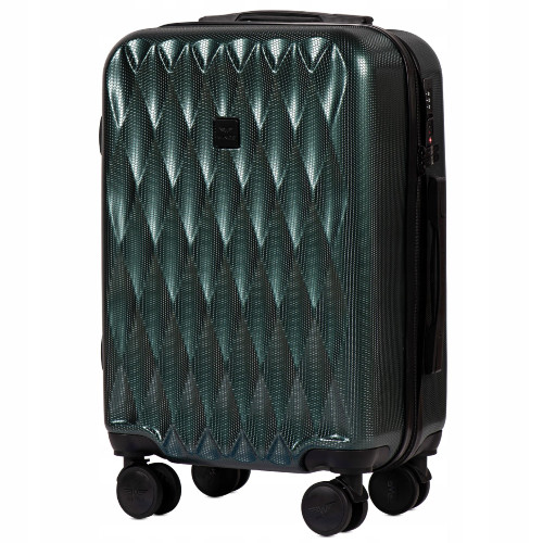 Walizka twarda kabinowa Wings poliwęglan PC190 S DARK GREEN