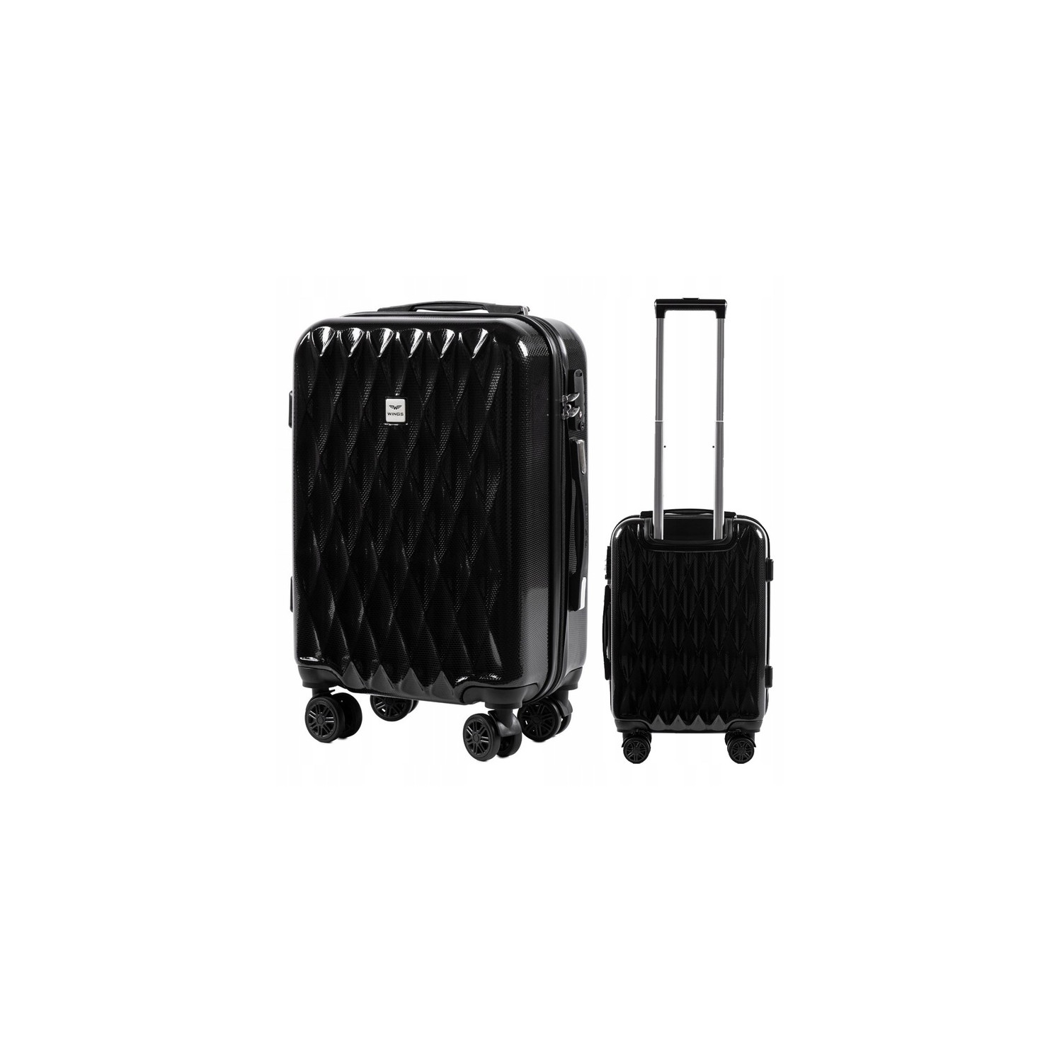 Walizka twarda kabinowa Wings poliwęglan PC190 S BLACK Walizka twarda kabinowa Wings poliwęglan PC190 S BLACK
