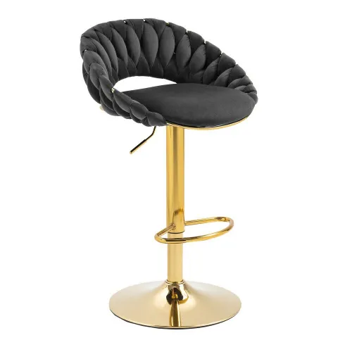 Hoker regulowany, krzesło barowe, FARVISO czarny elegancki loft