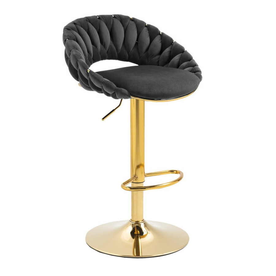 Hoker regulowany, krzesło barowe, FARVISO czarny elegancki loft Hoker regulowany, krzesło barowe, FARVISO czarny elegancki loft
