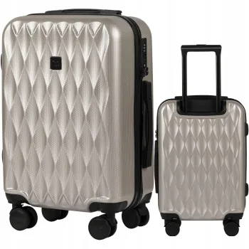 Walizka twarda kabinowa Wings poliwęglan (polikarbonat) PC190 S CHAMPAGNE