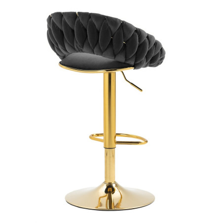 Hoker regulowany, krzesło barowe, FARVISO czarny elegancki loft