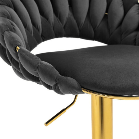 Hoker regulowany, krzesło barowe, FARVISO czarny elegancki loft