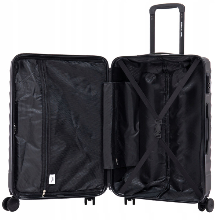 Wings Walizka twarda kabinowa ABS PEA01-S-D.GREY 38 l