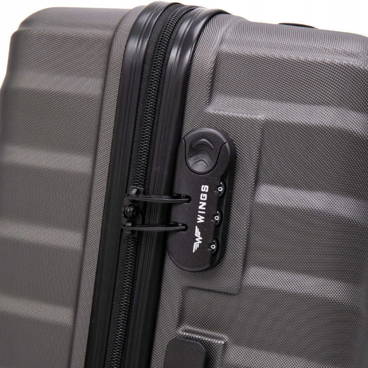 Wings Walizka twarda kabinowa ABS PEA01-S-D.GREY 38 l