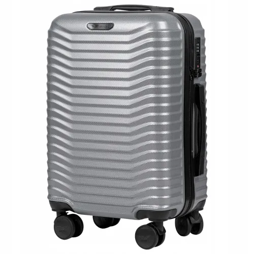 Walizka WINGS twarda kabinowa poliwęglan (polikarbonat) PC140 S SILVER 38 l