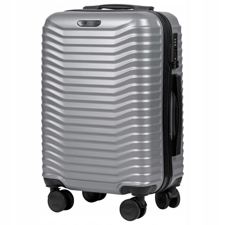 Walizka WINGS twarda kabinowa poliwęglan (polikarbonat) PC140 S SILVER 38 l