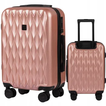Walizka WINGS twarda kabinowa poliwęglan (polikarbonat) PC190 S PINK 38 l