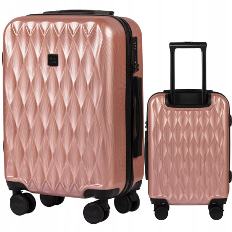 Walizka WINGS twarda kabinowa poliwęglan (polikarbonat) PC190 S PINK 38 l