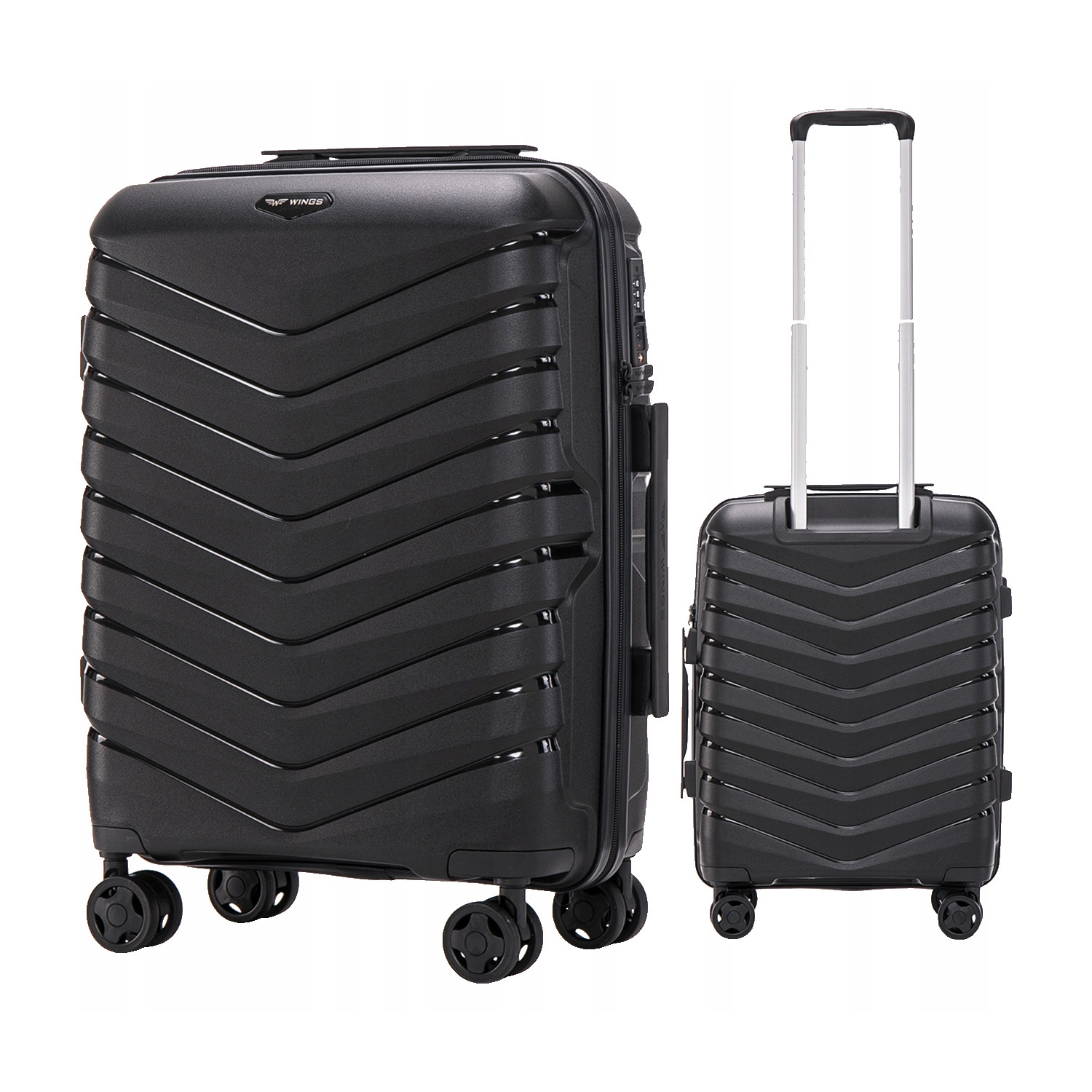 Walizka WINGS twarda kabinowa polipropylen PHX01 S BLACK 38 l