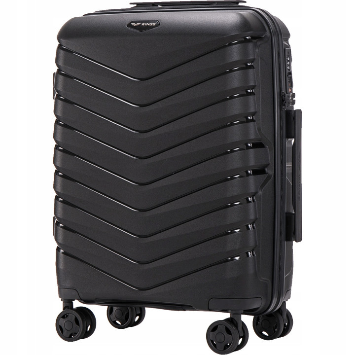 Walizka WINGS twarda kabinowa polipropylen PHX01 S BLACK 38 l
