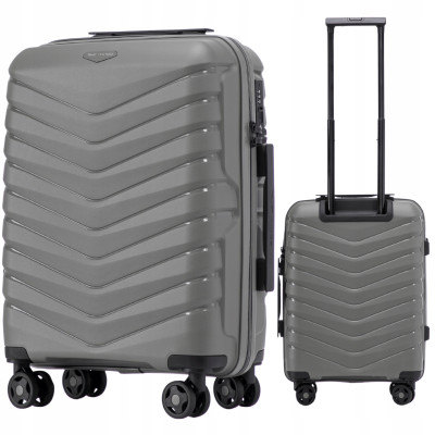 Walizka WINGS twarda kabinowa polipropylen PHX01 S DARK GREY 38 l