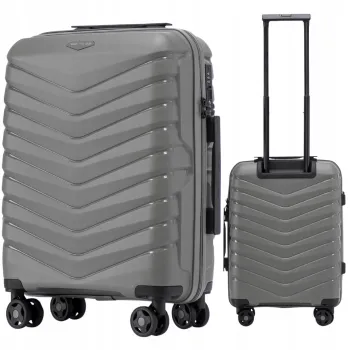 Walizka WINGS twarda kabinowa polipropylen PHX01 S DARK GREY 38 l