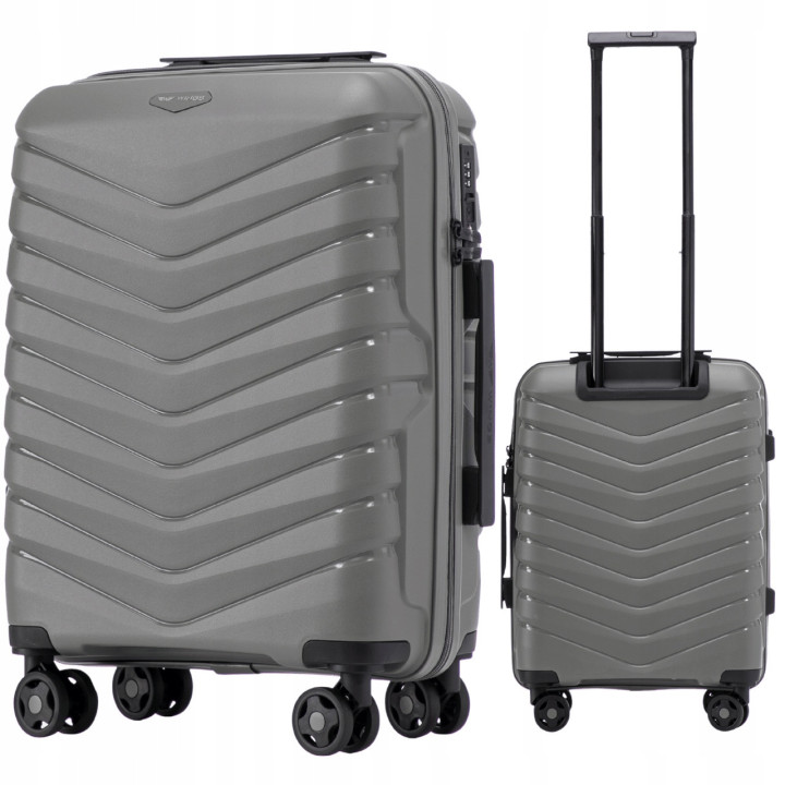 Walizka WINGS twarda kabinowa polipropylen PHX01 S DARK GREY 38 l