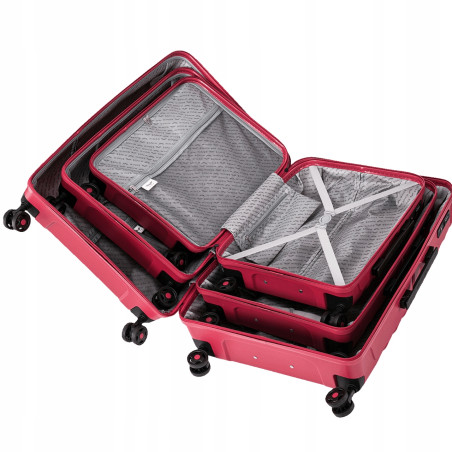 Walizka WINGS twarda kabinowa polipropylen PHX01 S BLACK 38 l