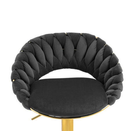 Hoker regulowany, krzesło barowe, FARVISO czarny elegancki loft