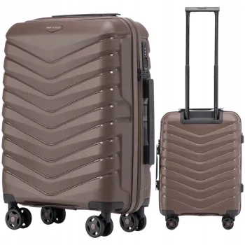 Walizka WINGS kabinowa BAGAŻ podręczny polipropylen PHX01 S BROWN