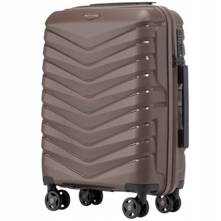 Walizka WINGS kabinowa BAGAŻ podręczny polipropylen PHX01 S BROWN