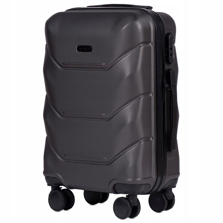 Walizka WINGS twarda kabinowa ABS Peacock 149 S DARK GREY 38 l
