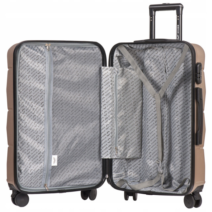 Walizka WINGS twarda kabinowa ABS Peacock 149 S DARK GREY 38 l