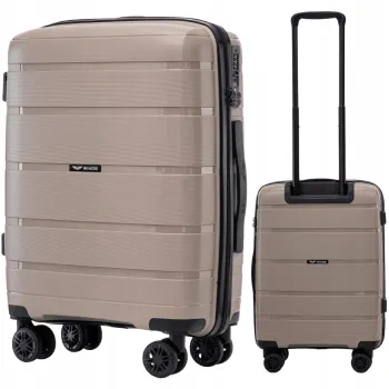 Walizka twarda WINGS kabinowa polipropylen HWF02 S CHAMPAGNE 38 l