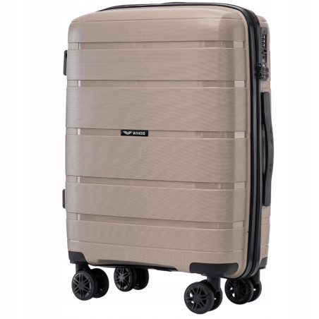 Walizka twarda WINGS kabinowa polipropylen HWF02 S CHAMPAGNE 38 l
