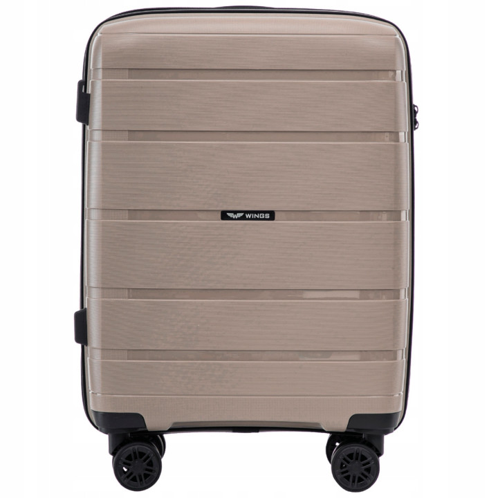 Walizka twarda WINGS kabinowa polipropylen HWF02 S CHAMPAGNE 38 l