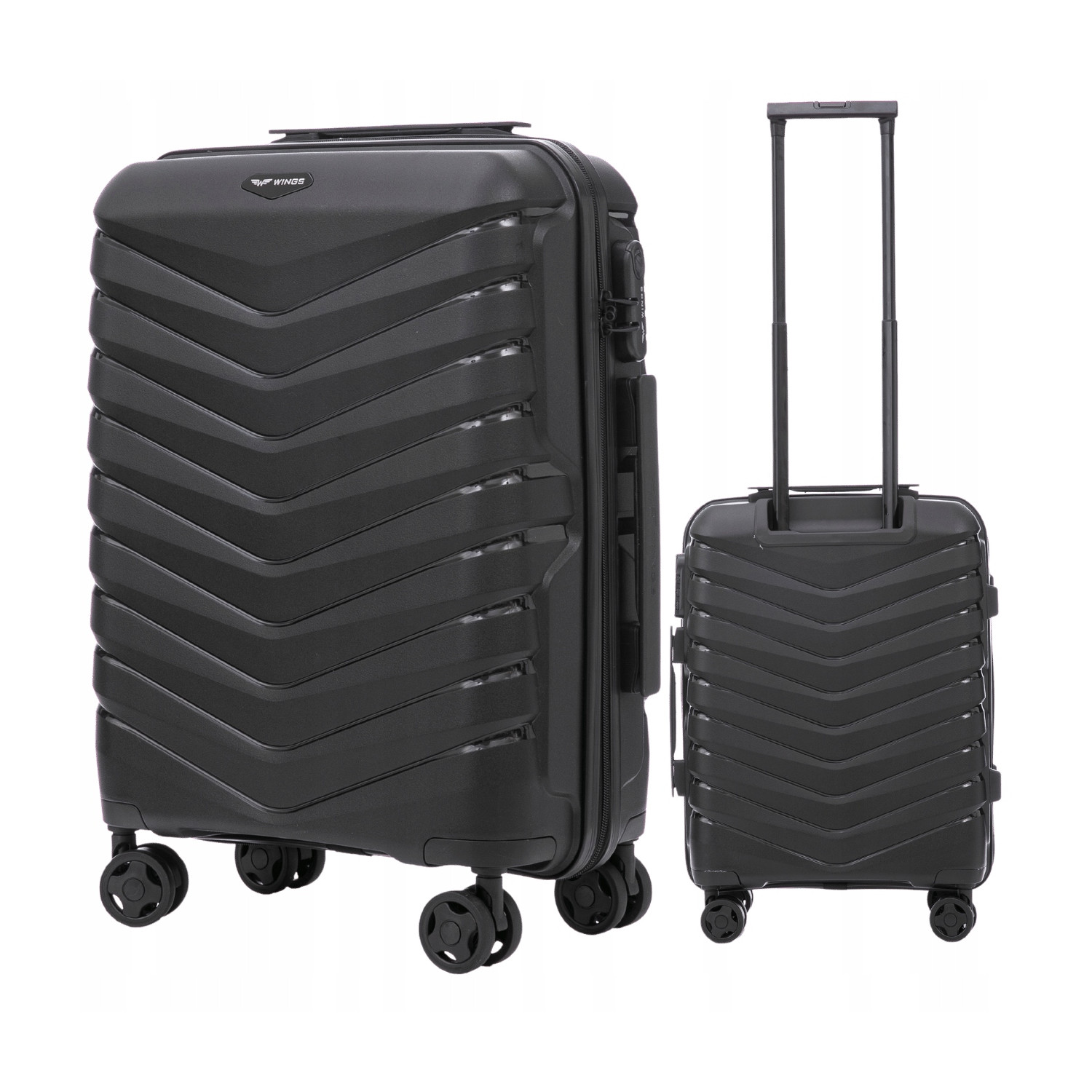 Walizka WINGS twarda kabinowa polipropylen PHX02 S BLACK 38 l