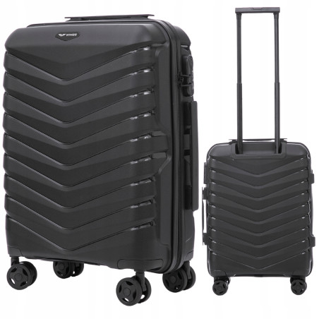 Walizka WINGS twarda kabinowa polipropylen PHX02 S BLACK 38 l