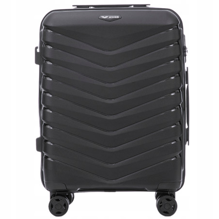 Walizka WINGS twarda kabinowa polipropylen PHX02 S BLACK 38 l