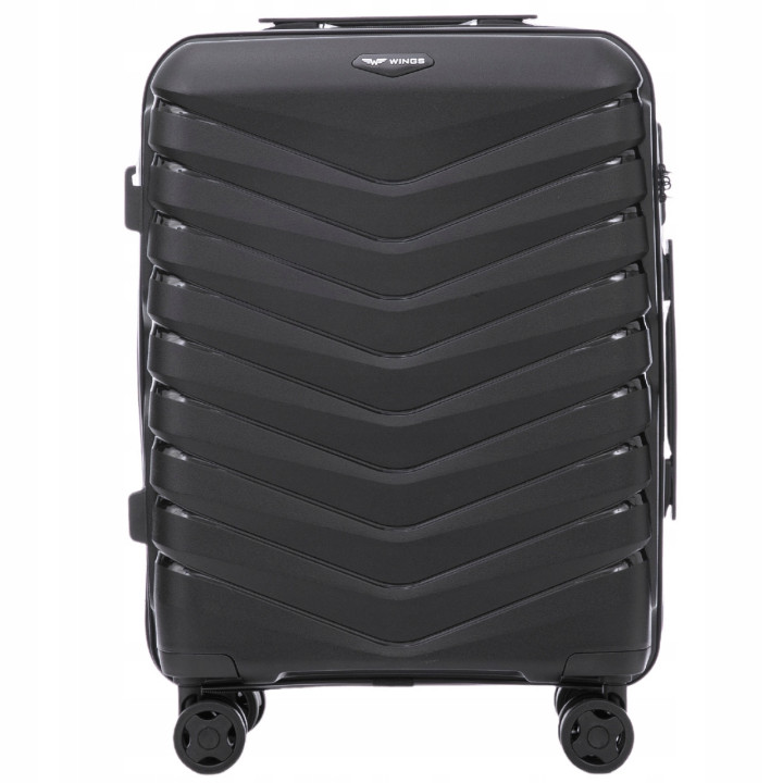 Walizka WINGS twarda kabinowa polipropylen PHX02 S BLACK 38 l