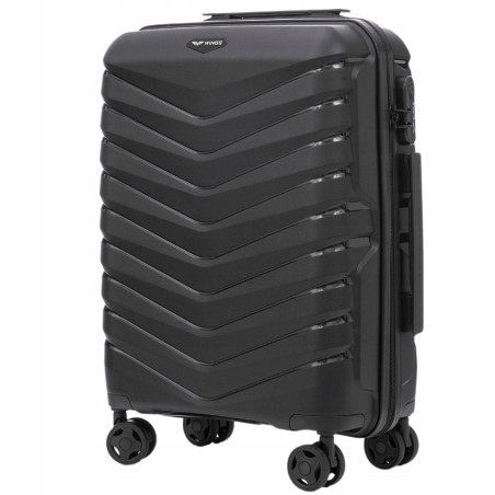 Walizka WINGS twarda kabinowa polipropylen PHX02 S BLACK 38 l