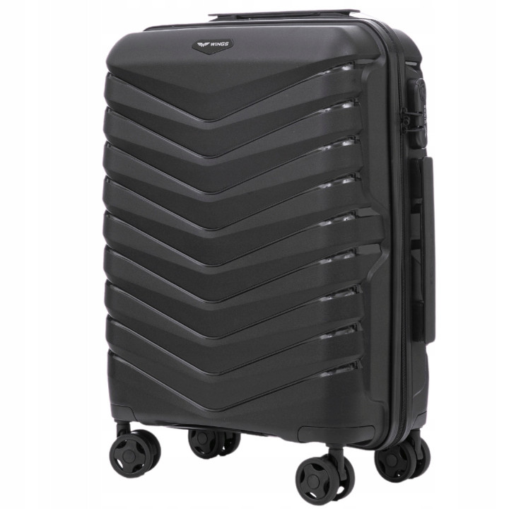 Walizka WINGS twarda kabinowa polipropylen PHX02 S BLACK 38 l