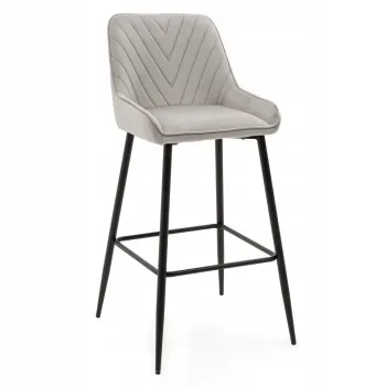 Hoker stołek Padra Krzesło do makijażu Loft Welurowe Szare