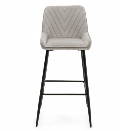 Hoker stołek Padra Krzesło do makijażu Loft Welurowe Szare