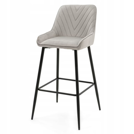 Hoker stołek Padra Krzesło do makijażu Loft Welurowe Szare